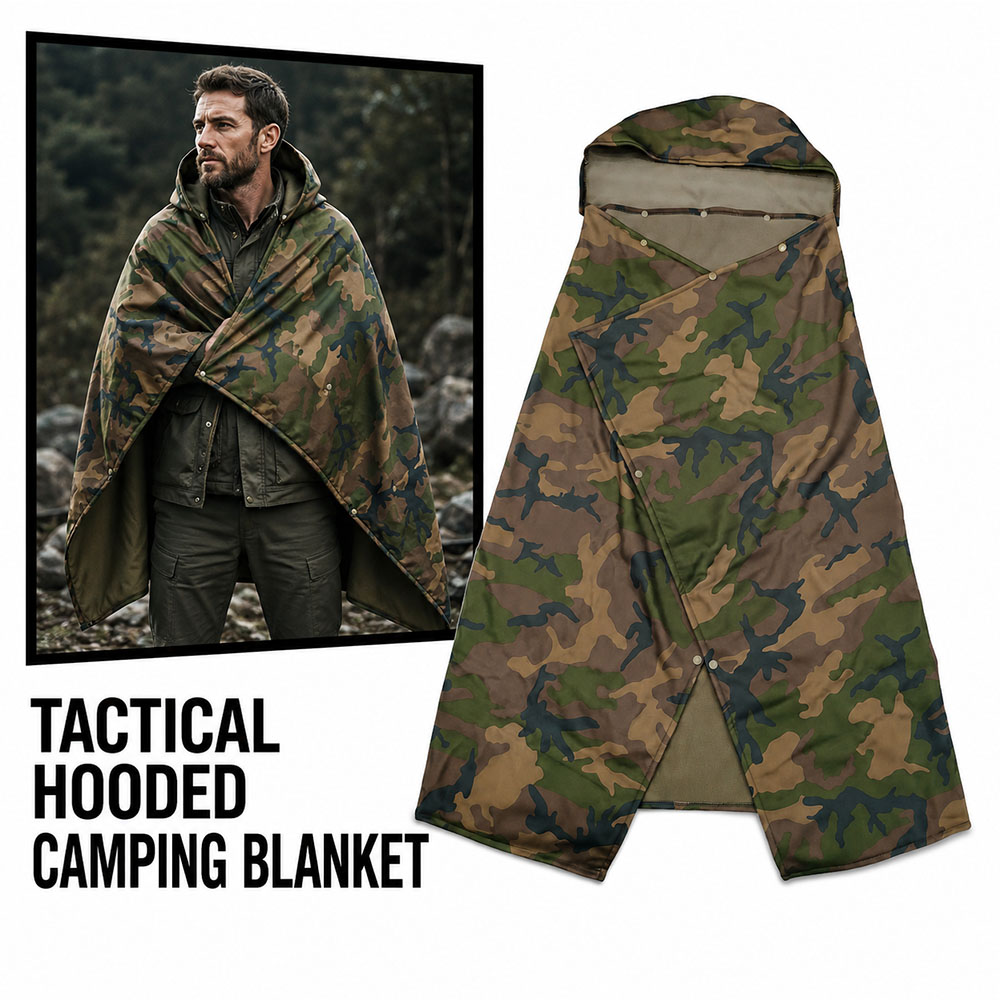 Tactical Camo Hooded Wearable  - Outdoor Hunting Blanket ulasan dan harga