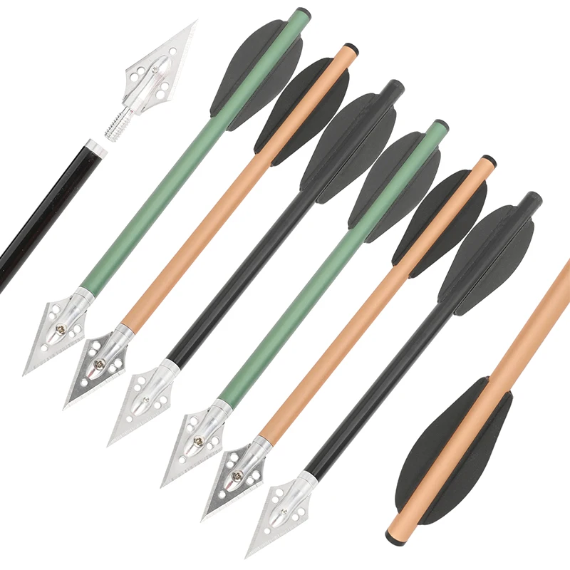 6pcs Aluminium Arrow 6.3 Inch  - Crossbow Bolt Broadhead ulasan dan harga