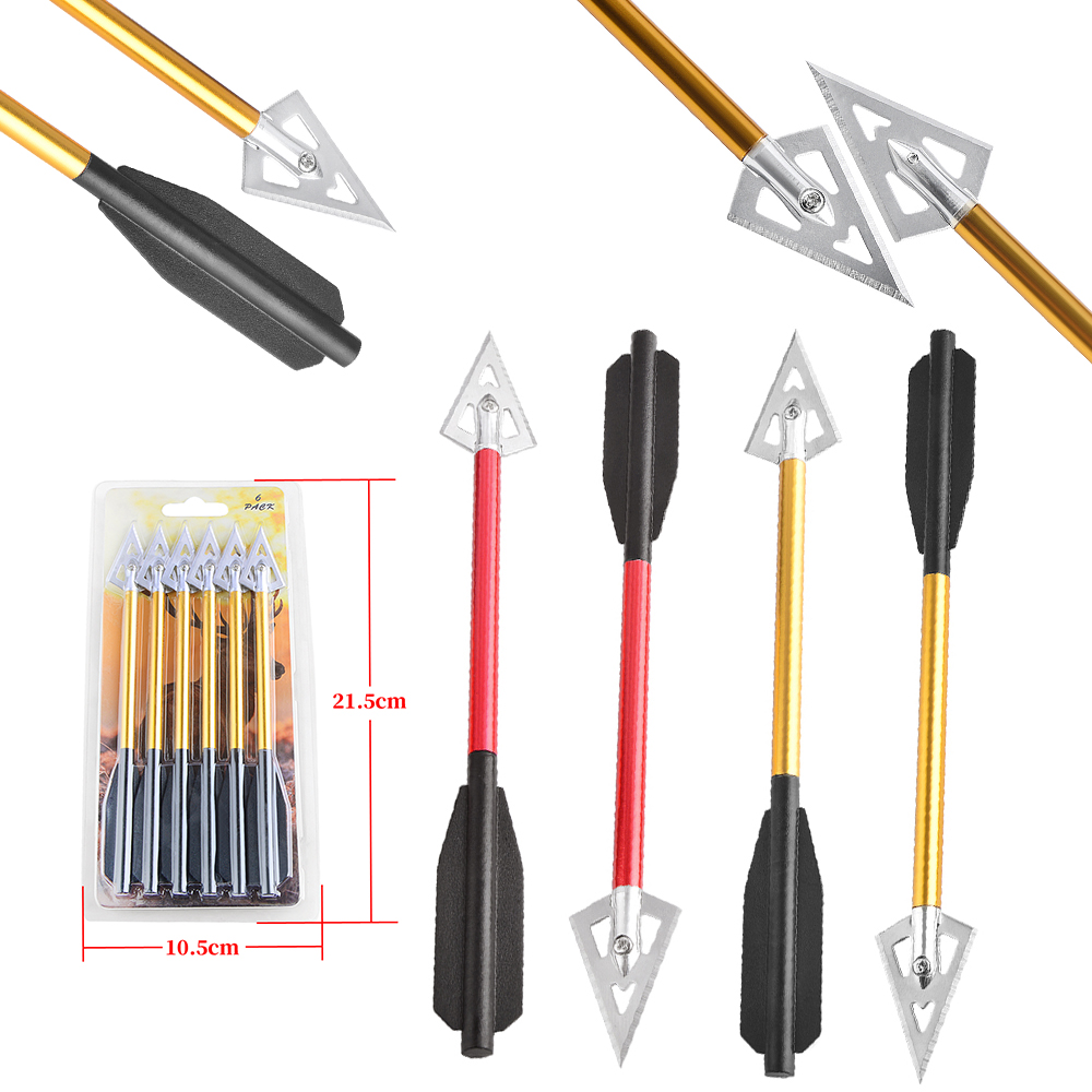 6/12pcs Short Arrow Aluminum C - Crossbow Bolt Broadhead ulasan dan harga