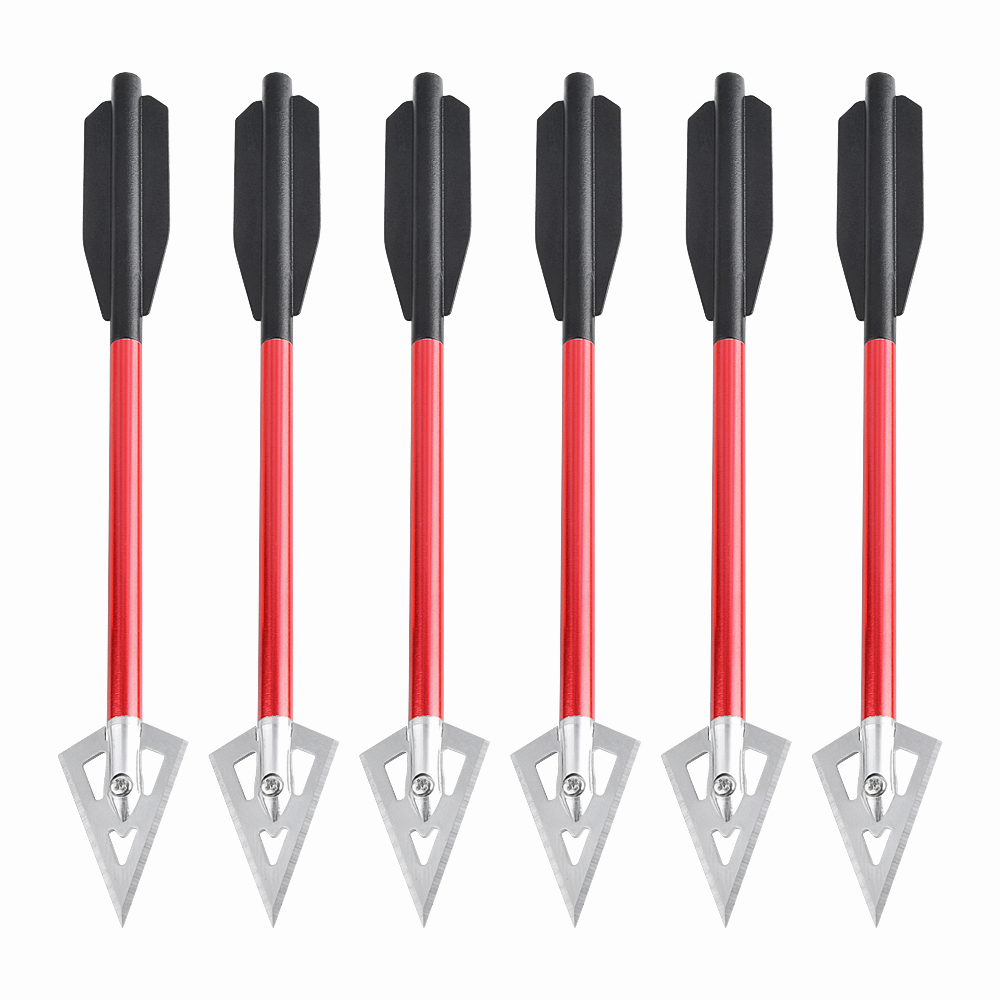 6/12pcs Short Arrow Aluminum C - Crossbow Bolt Broadhead ulasan dan harga