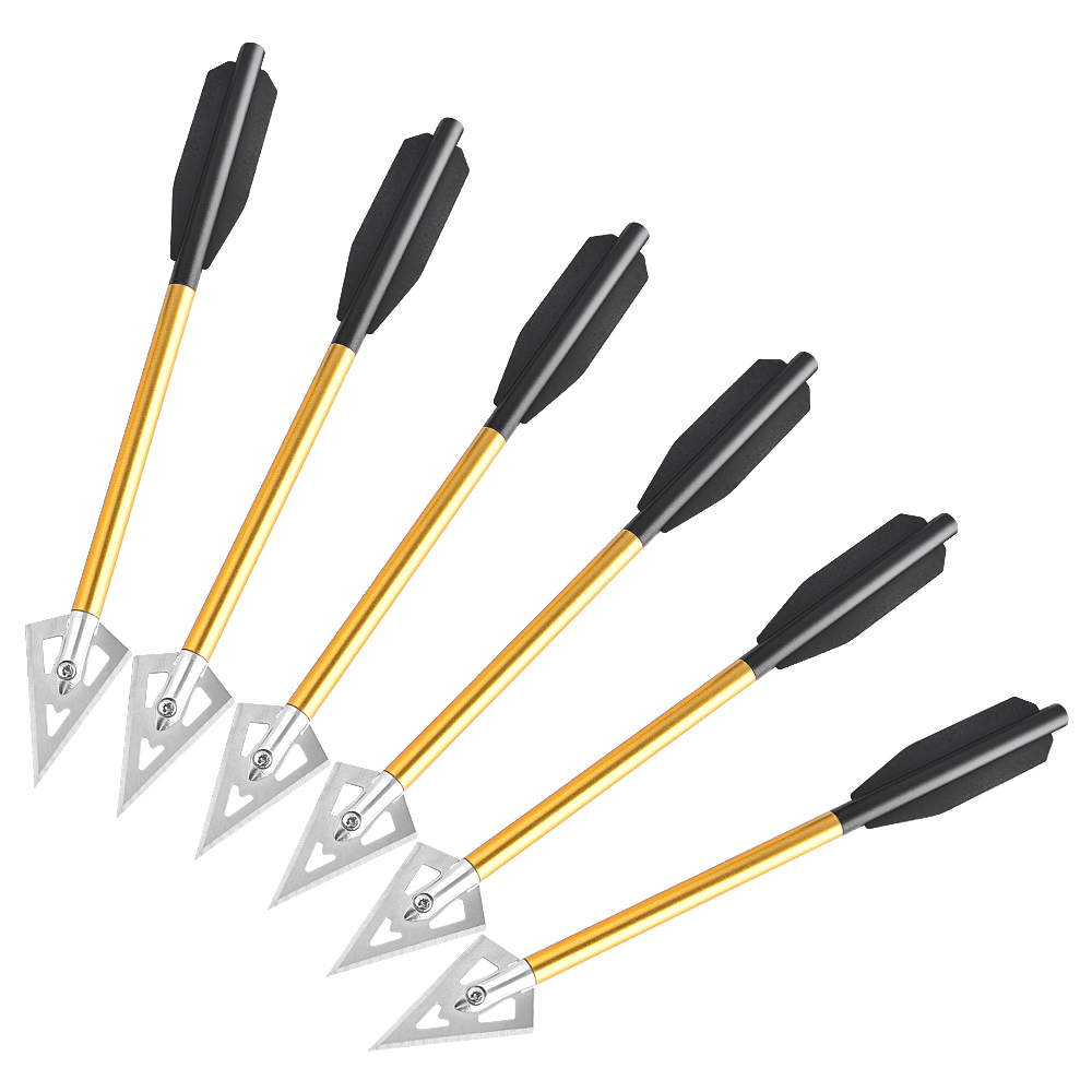 6/12pcs Short Arrow Aluminum C - Crossbow Bolt Broadhead ulasan dan harga