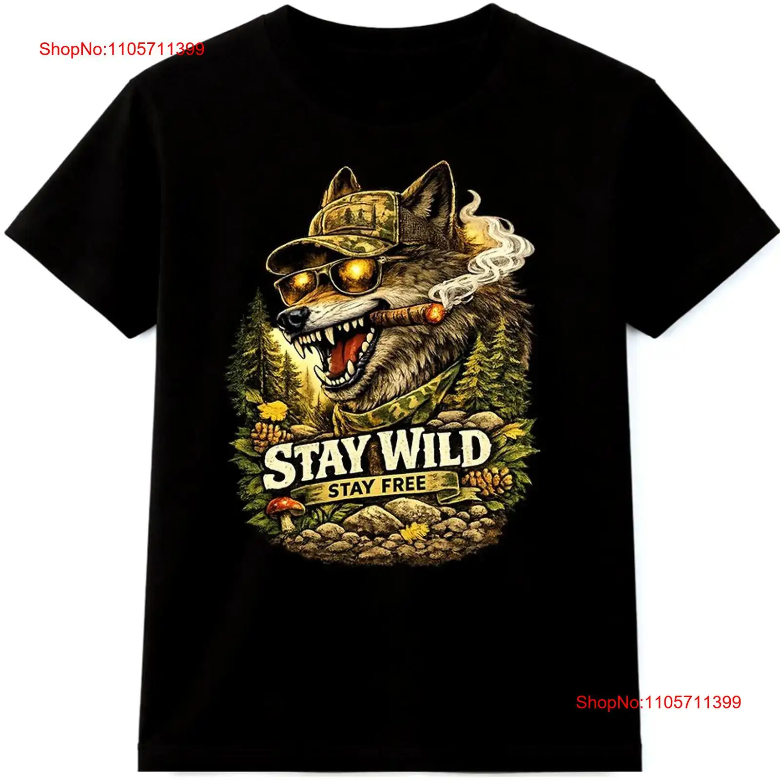 Wolf T Shirt Stay Wild Free Ou - Wildman Hunting & Outdoor Vanderbijlpark ulasan dan harga