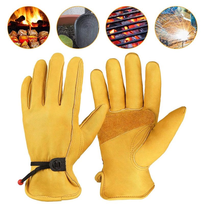 Cowhide Leather Gloves Breatha - Outdoor Hunting Gloves ulasan dan harga