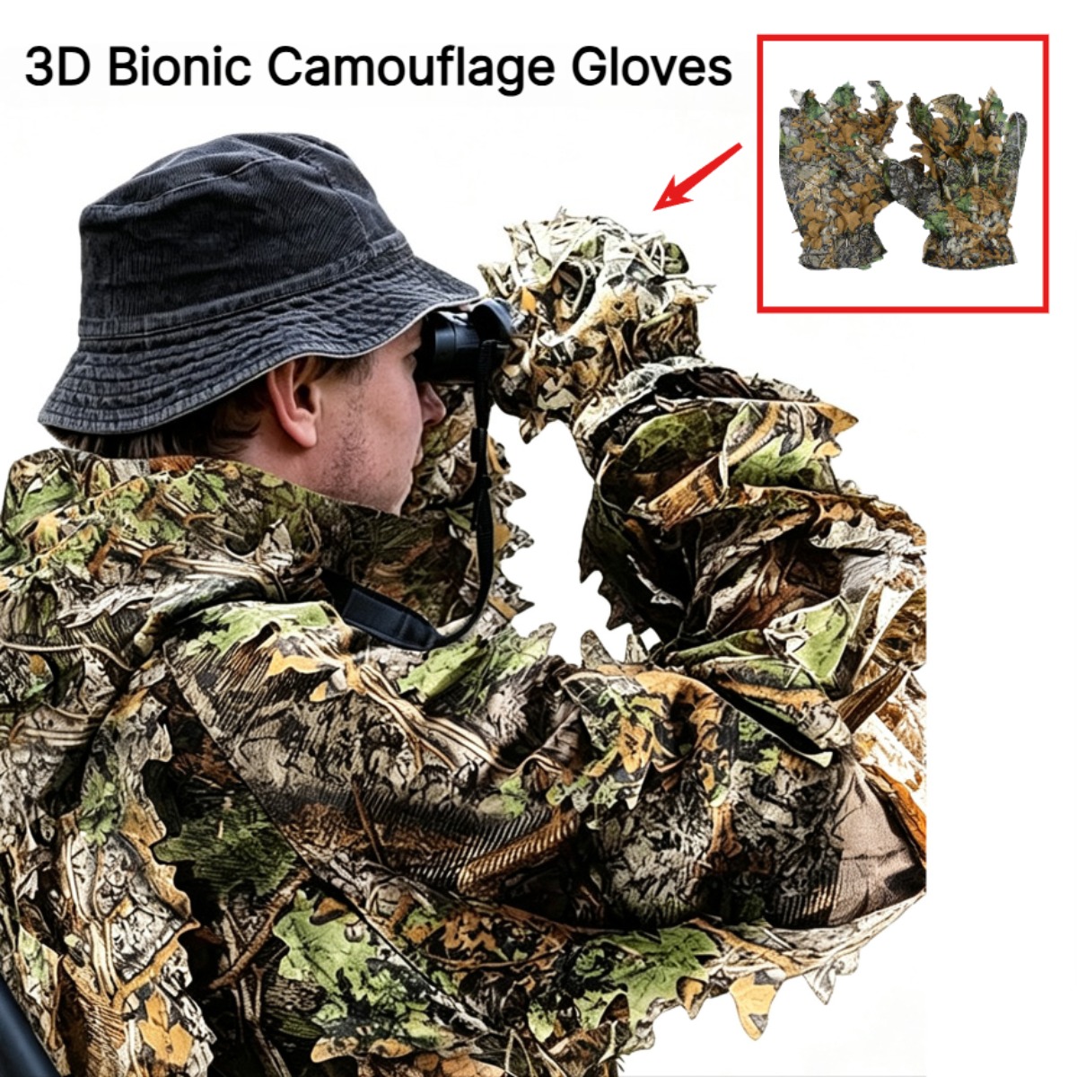 3D Camouflage Leaf Hunting Glo - Outdoor Hunting Gloves ulasan dan harga