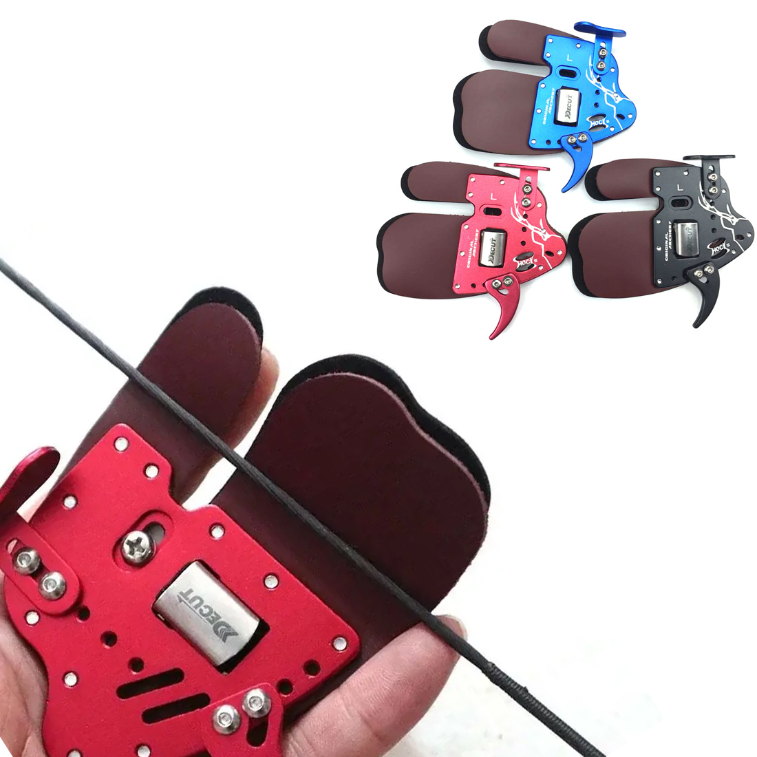 DECUT Archery Finger Tab Guard - Outdoor Hunting Gloves ulasan dan harga